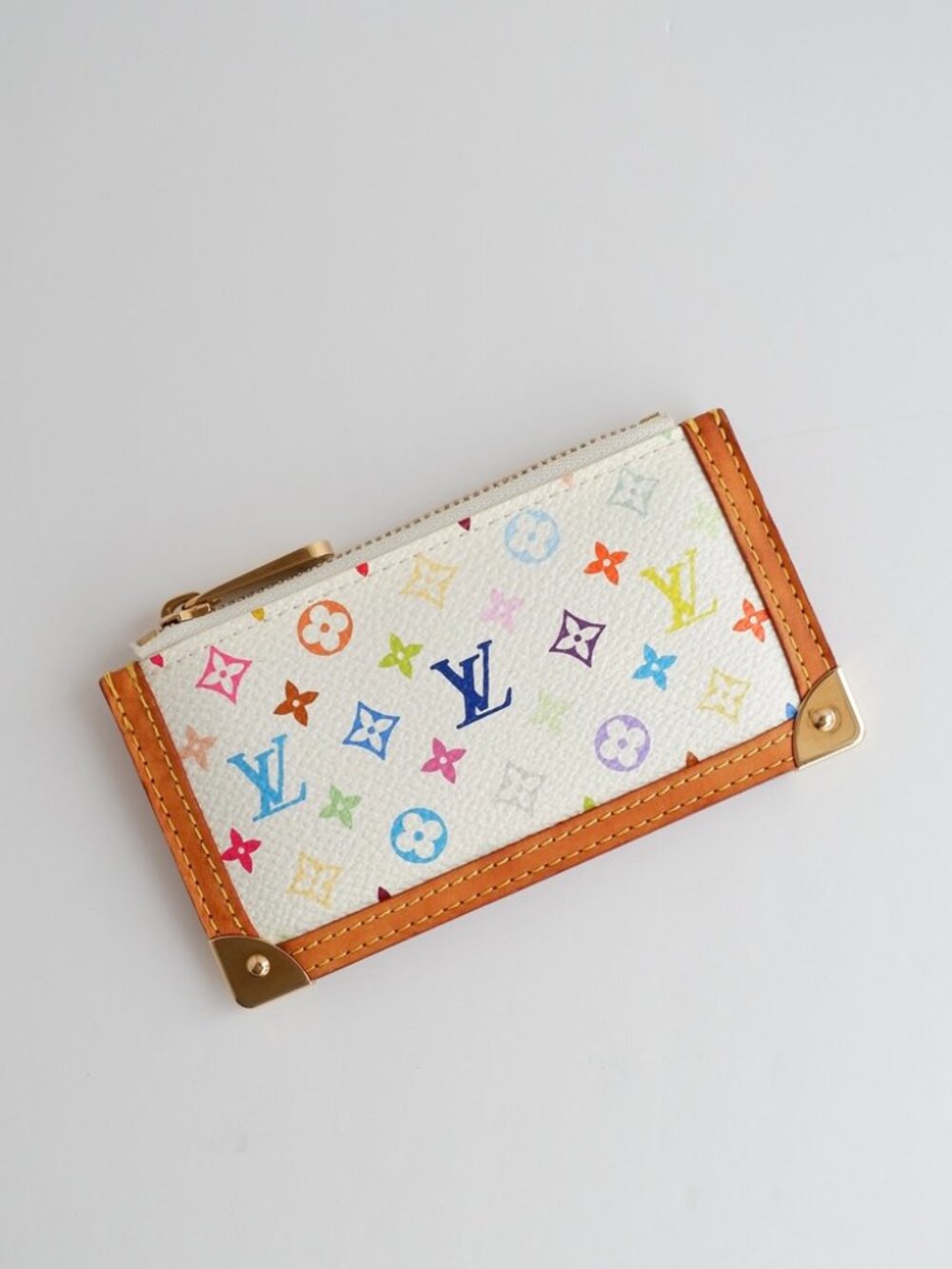 Authentic Preowned Louis Vuitton White Multi Pochette Cle